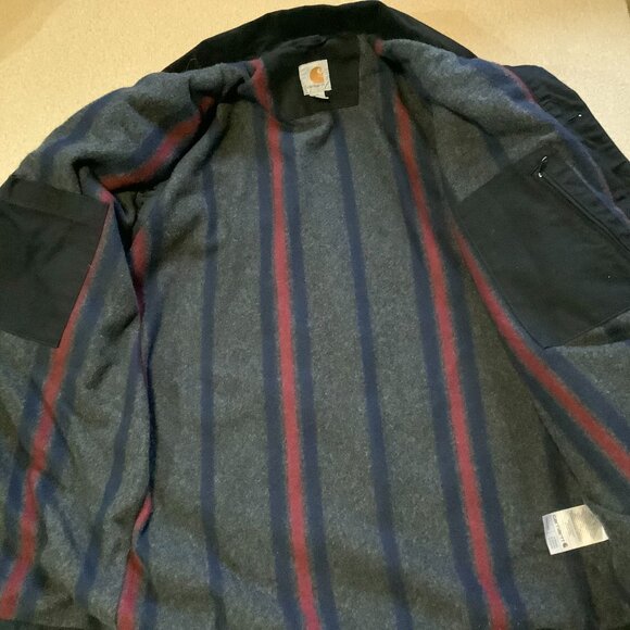 Carhartt Duck Chore Blanket Lined Jacket Coat Black Size Medium - Picture 8 of 13